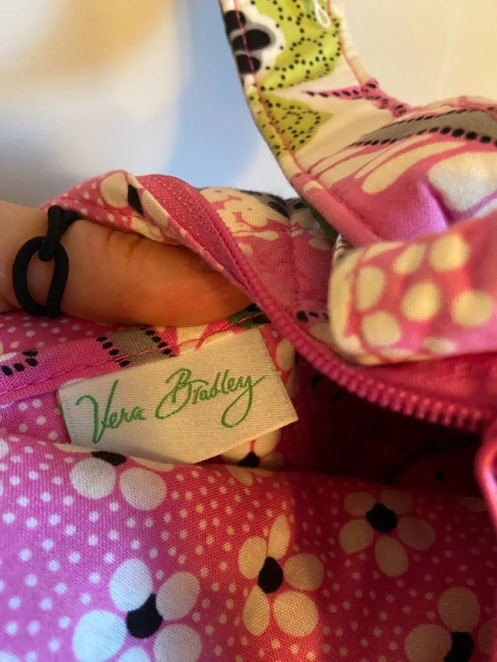 Vera Bradley Pink Green Floral Quilted Crossbody Bag 11x11